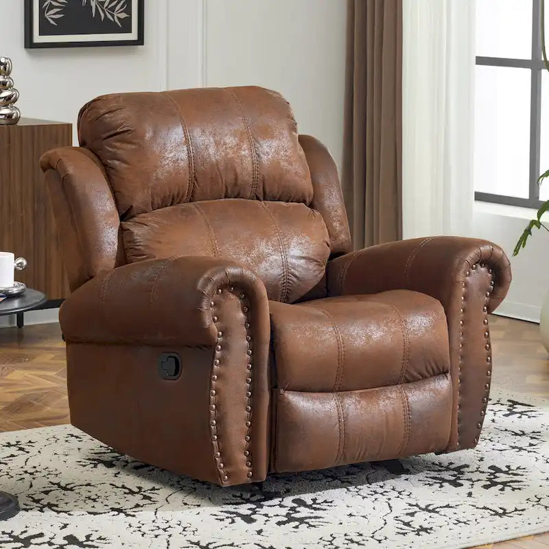 Fauteuil inclinable planeur en cuir reconstitué Charlie par Christopher Knight Home