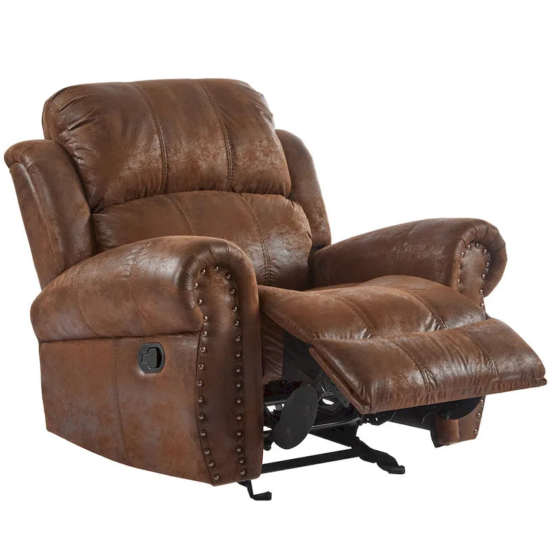 Fauteuil inclinable planeur en cuir reconstitué Charlie par Christopher Knight Home