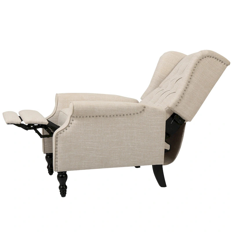 Fauteuil club inclinable Walter en tissu capitonné avec oreilles de Christopher Knight Home