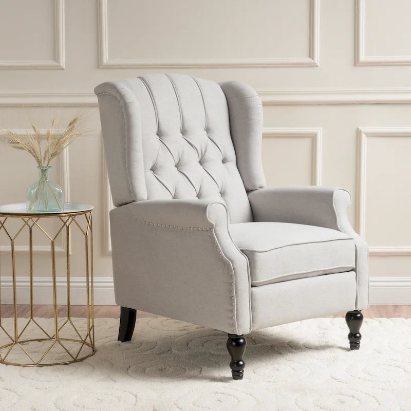 Fauteuil club inclinable Walter en tissu capitonné avec oreilles de Christopher Knight Home