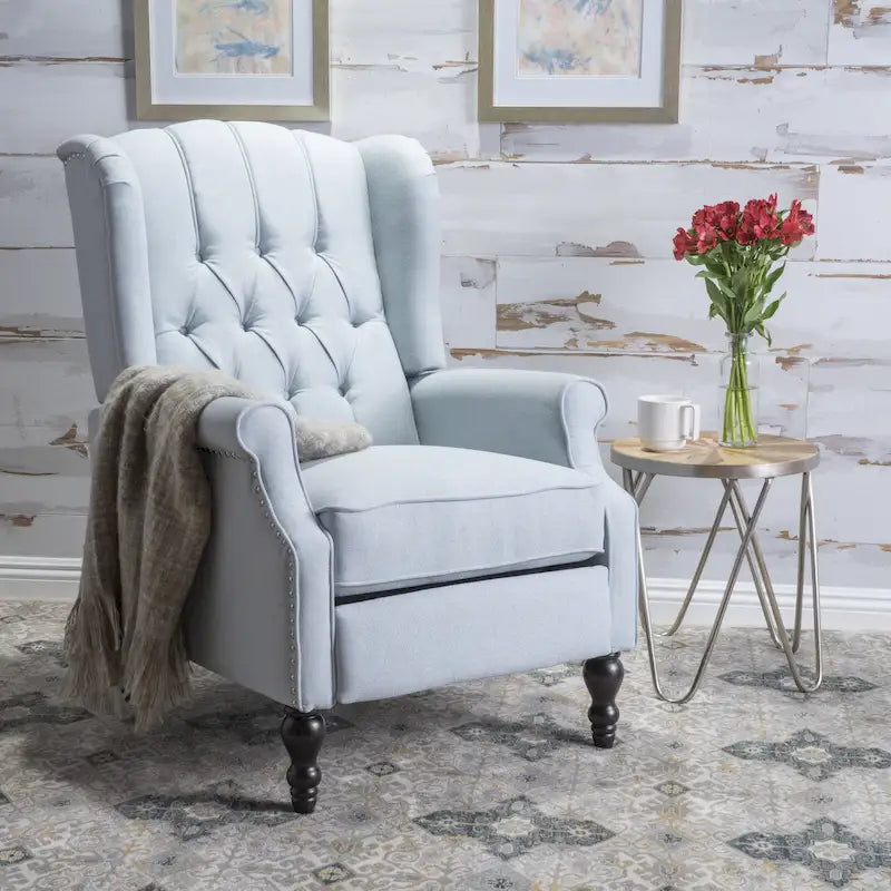 Fauteuil club inclinable Walter en tissu capitonné avec oreilles de Christopher Knight Home