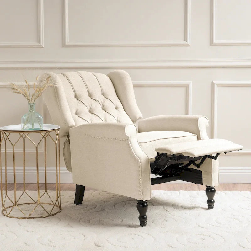 Fauteuil club inclinable Walter en tissu capitonné avec oreilles de Christopher Knight Home
