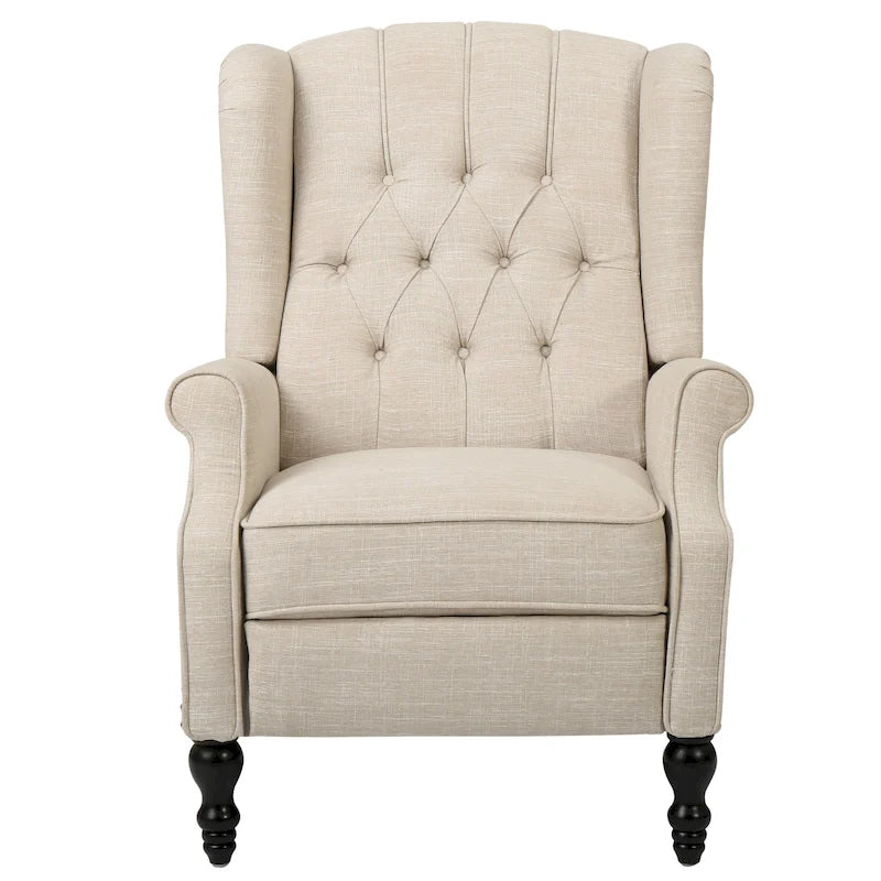 Fauteuil club inclinable Walter en tissu capitonné avec oreilles de Christopher Knight Home