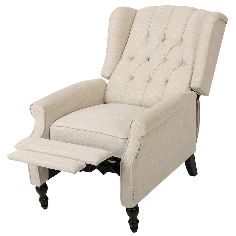 Fauteuil club inclinable Walter en tissu capitonné avec oreilles de Christopher Knight Home