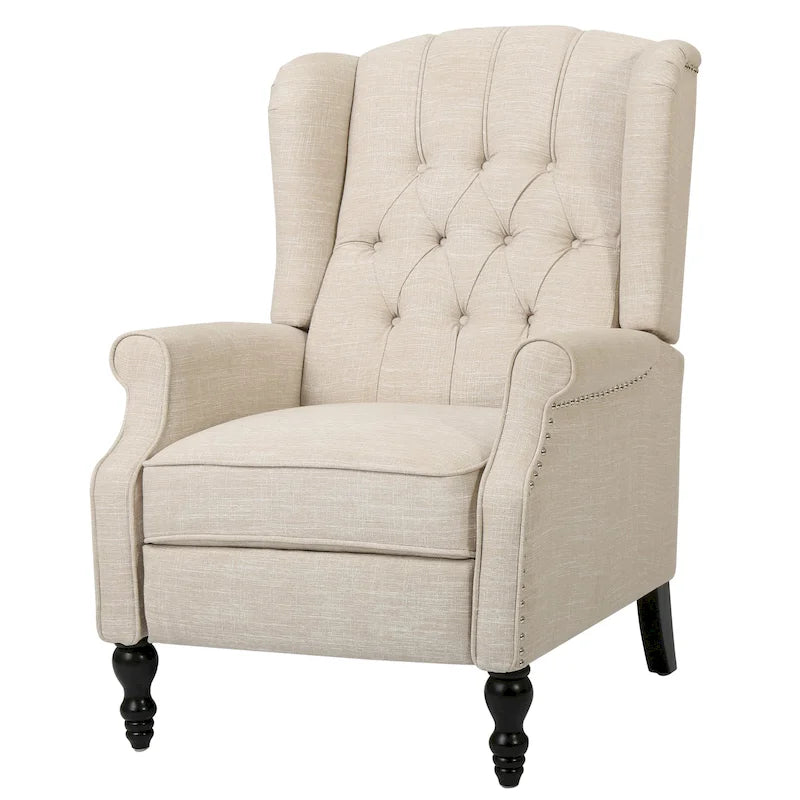 Fauteuil club inclinable Walter en tissu capitonné avec oreilles de Christopher Knight Home