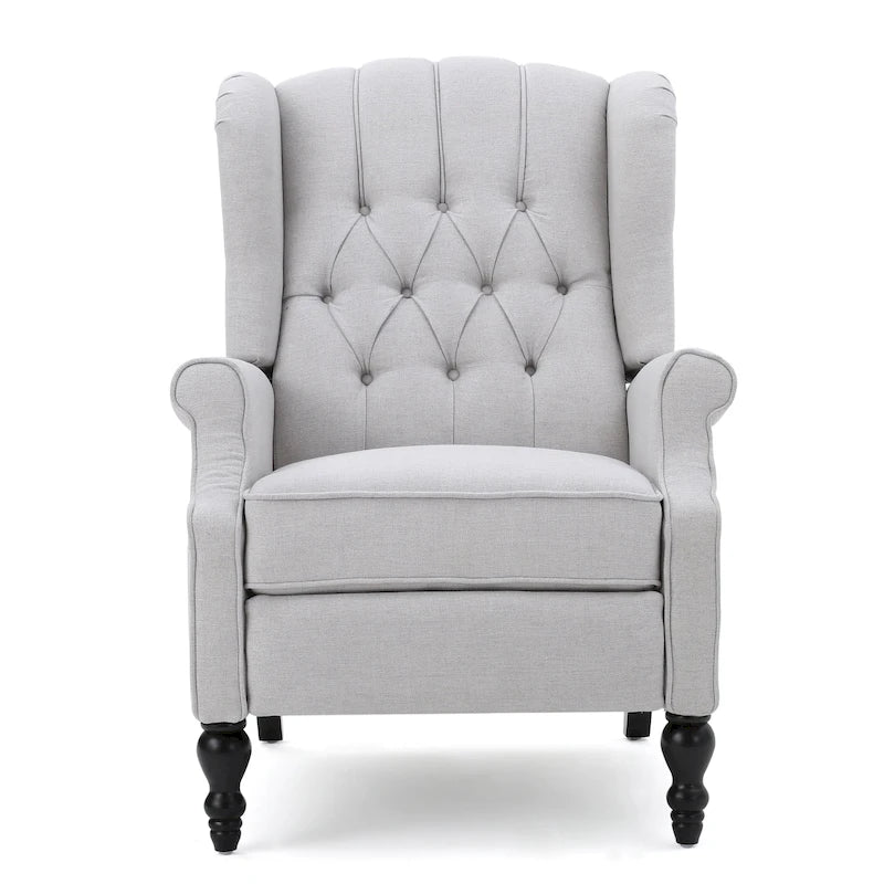 Fauteuil club inclinable Walter en tissu capitonné avec oreilles de Christopher Knight Home