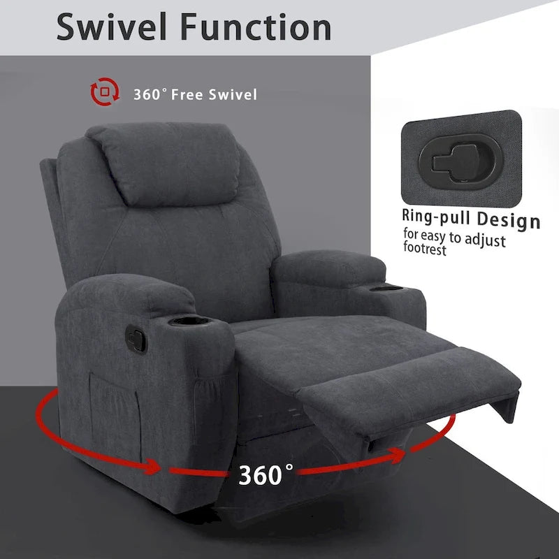 Fauteuil Inclinable de Massage Homall, Tissu, Pivotant, pour Salon