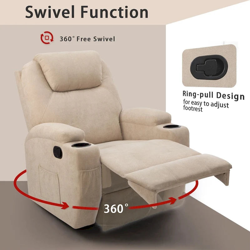 Fauteuil Inclinable de Massage Homall, Tissu, Pivotant, pour Salon