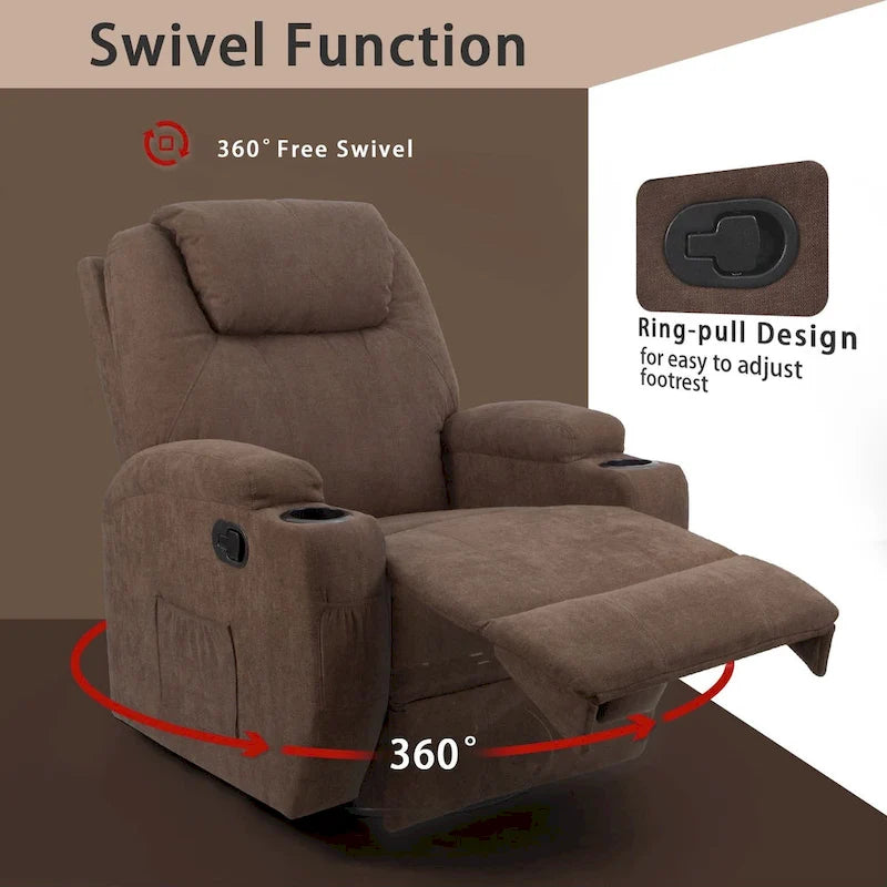 Fauteuil Inclinable de Massage Homall, Tissu, Pivotant, pour Salon