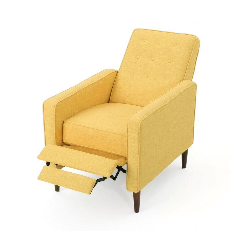 Fauteuil inclinable en tissu capitonné Mervynn Mid-Century Modern de Christopher Knight Home