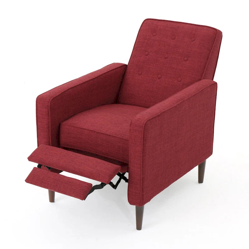 Fauteuil inclinable en tissu capitonné Mervynn Mid-Century Modern de Christopher Knight Home