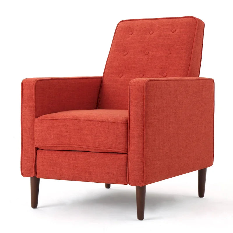 Fauteuil inclinable en tissu capitonné Mervynn Mid-Century Modern de Christopher Knight Home