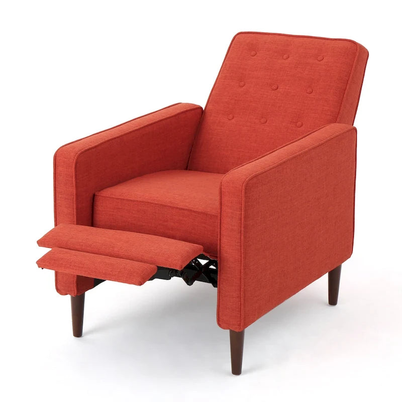Fauteuil inclinable en tissu capitonné Mervynn Mid-Century Modern de Christopher Knight Home