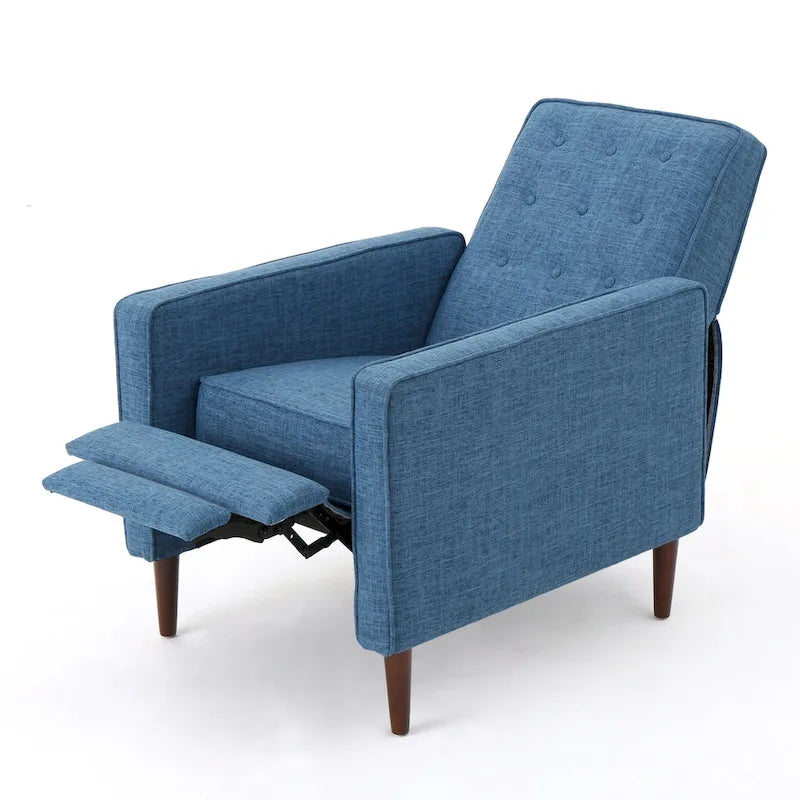 Fauteuil inclinable en tissu capitonné Mervynn Mid-Century Modern de Christopher Knight Home