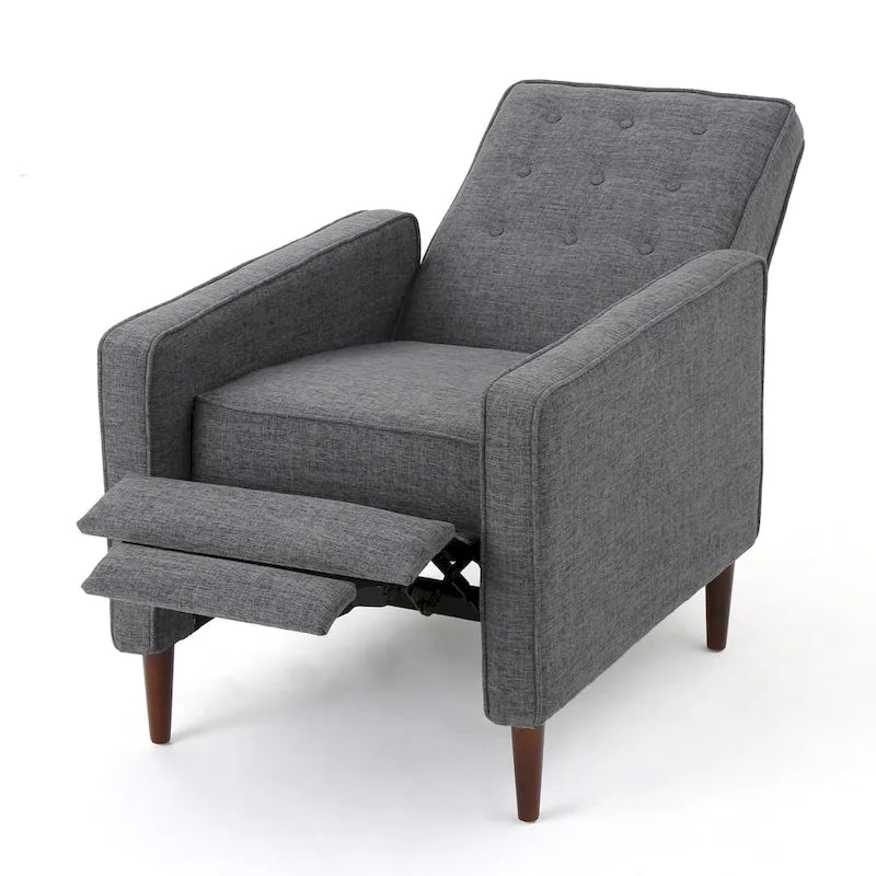 Fauteuil inclinable en tissu capitonné Mervynn Mid-Century Modern de Christopher Knight Home