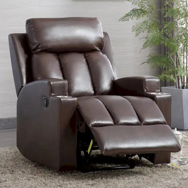 Fauteuil de relaxation manuel avec fonction massage et chauffage, 2 porte-gobelets, en tissu respirant