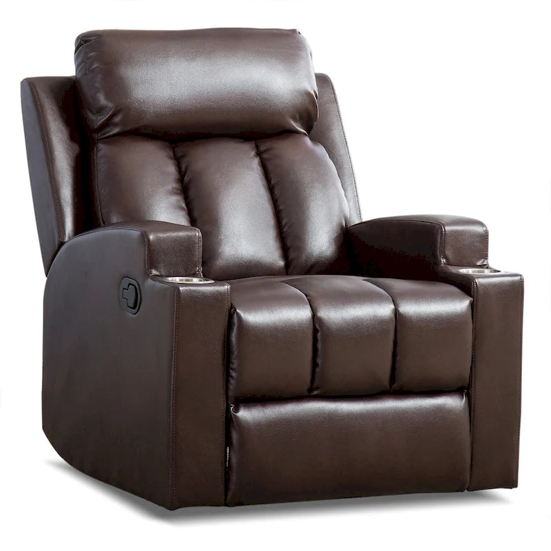 Fauteuil de relaxation manuel avec fonction massage et chauffage, 2 porte-gobelets, en tissu respirant