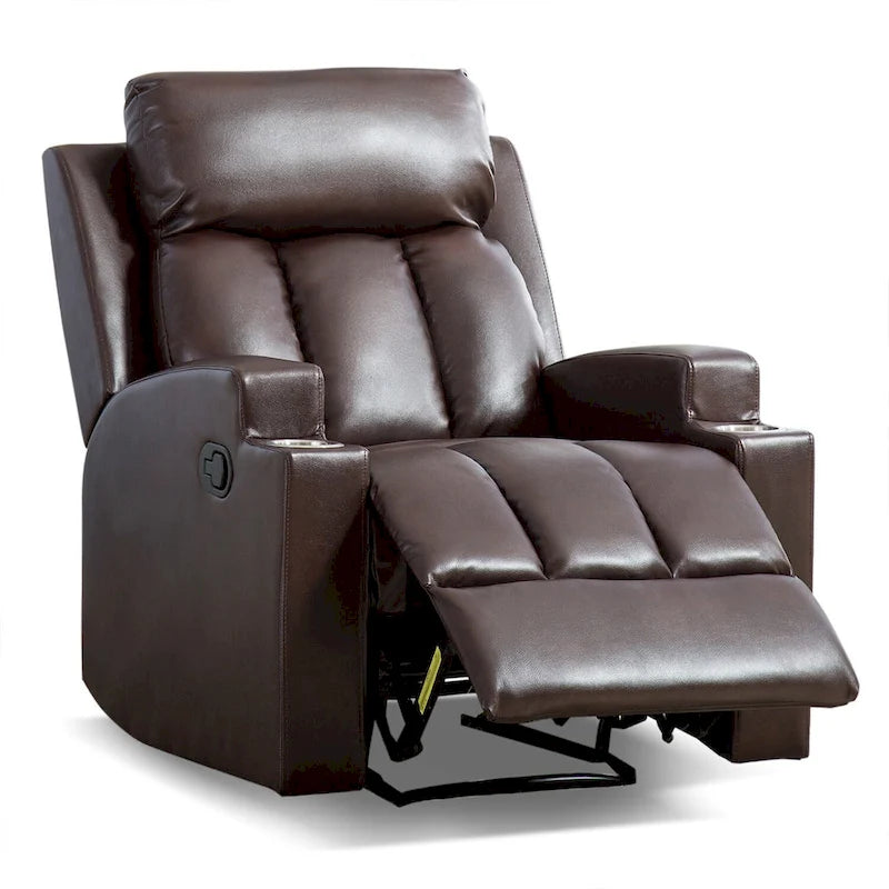 Fauteuil de relaxation manuel avec fonction massage et chauffage, 2 porte-gobelets, en tissu respirant