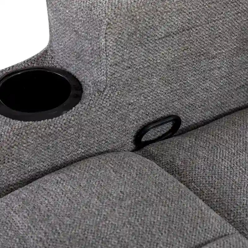 Fauteuil de relaxation manuel avec fonction massage et chauffage, 2 porte-gobelets, en tissu respirant
