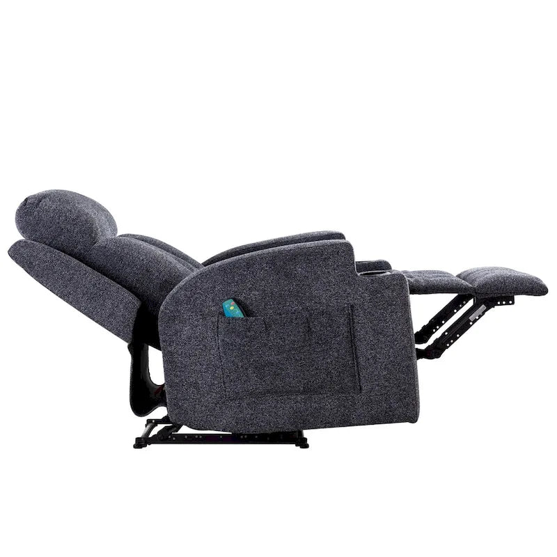 Fauteuil de relaxation manuel avec fonction massage et chauffage, 2 porte-gobelets, en tissu respirant