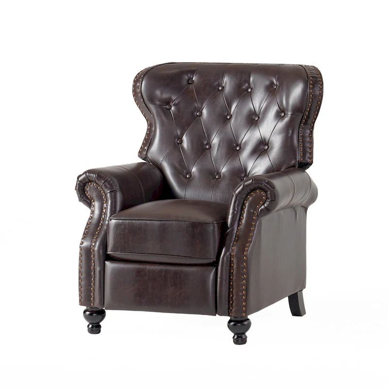 Fauteuil inclinable touffeté Walder contemporain avec garniture cloutée par Christopher Knight Home
