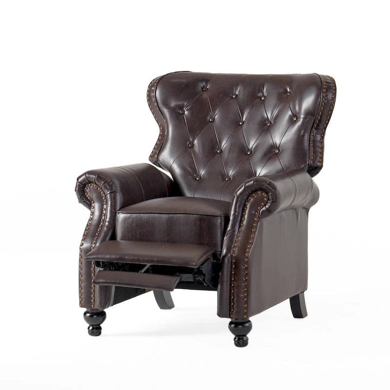Fauteuil inclinable touffeté Walder contemporain avec garniture cloutée par Christopher Knight Home
