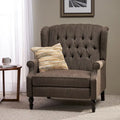Fauteuil inclinable Apaloosa Oversized Tufted Wingback en tissu avec dossier poussoir par Christopher Knight Home