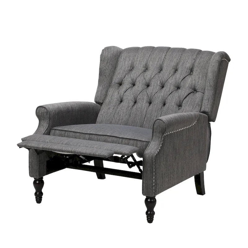 Fauteuil inclinable Apaloosa Oversized Tufted Wingback en tissu avec dossier poussoir par Christopher Knight Home