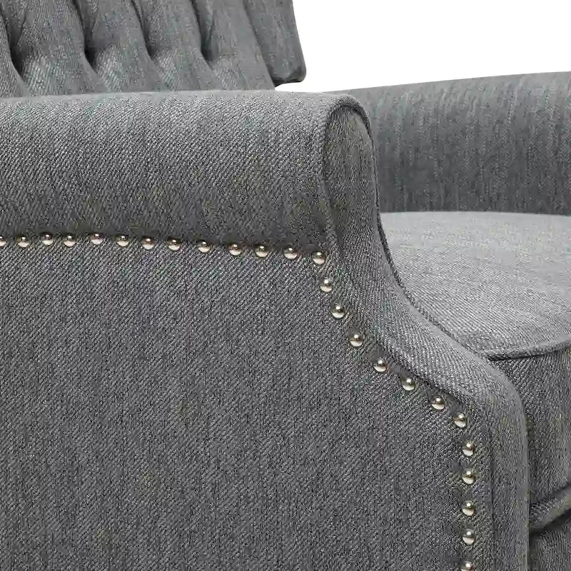 Fauteuil inclinable Apaloosa Oversized Tufted Wingback en tissu avec dossier poussoir par Christopher Knight Home
