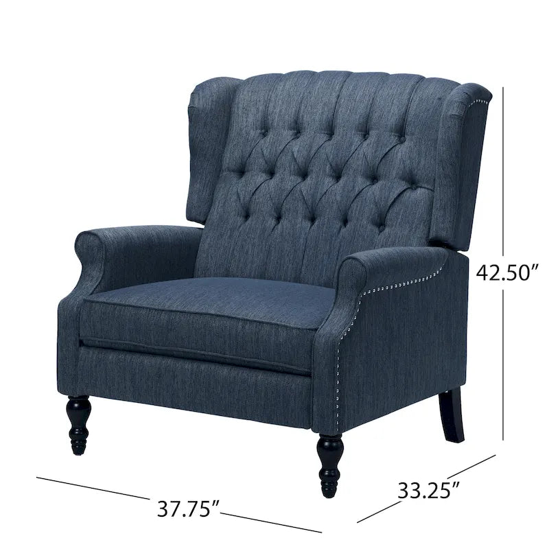 Fauteuil inclinable Apaloosa Oversized Tufted Wingback en tissu avec dossier poussoir par Christopher Knight Home