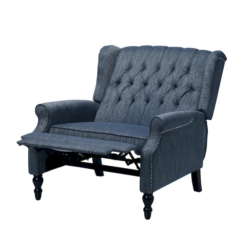 Fauteuil inclinable Apaloosa Oversized Tufted Wingback en tissu avec dossier poussoir par Christopher Knight Home