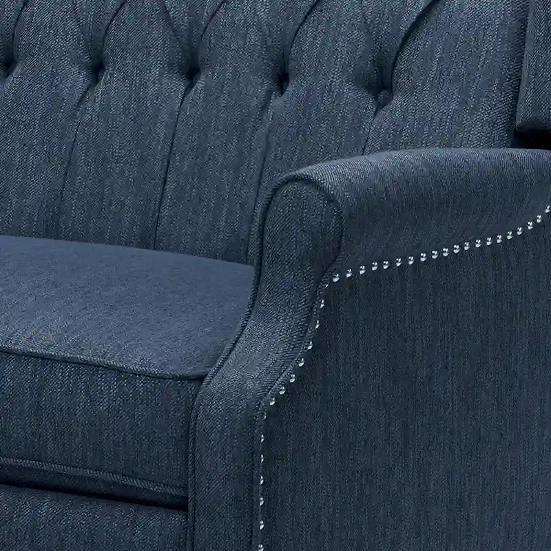 Fauteuil inclinable Apaloosa Oversized Tufted Wingback en tissu avec dossier poussoir par Christopher Knight Home