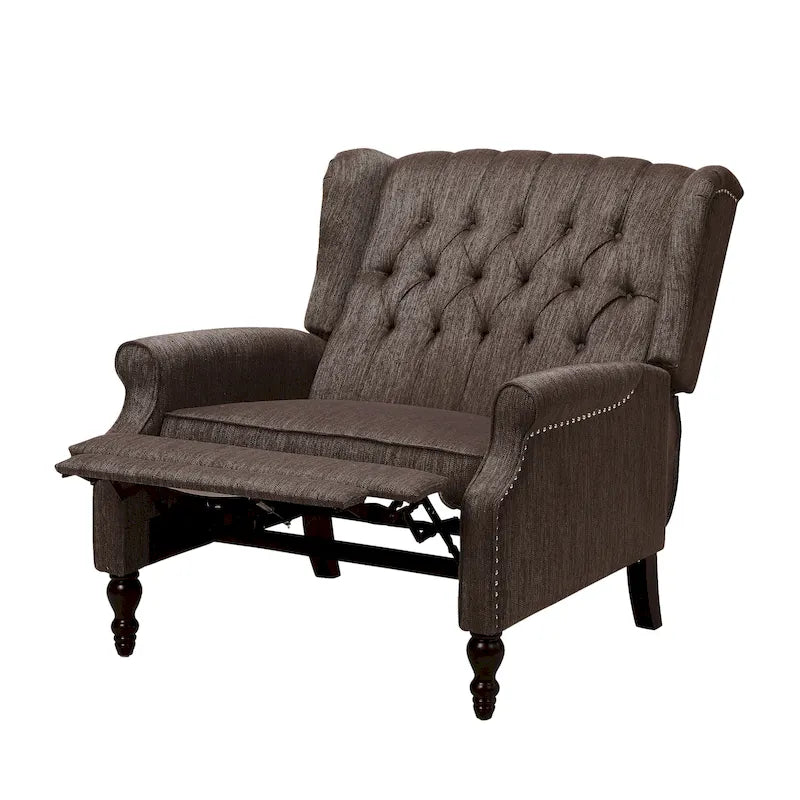 Fauteuil inclinable Apaloosa Oversized Tufted Wingback en tissu avec dossier poussoir par Christopher Knight Home