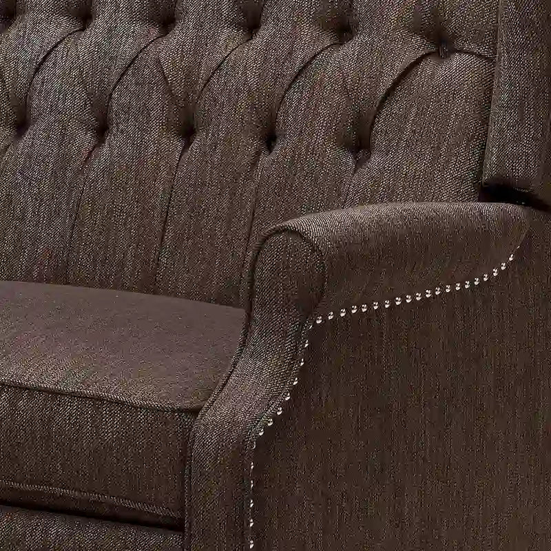 Fauteuil inclinable Apaloosa Oversized Tufted Wingback en tissu avec dossier poussoir par Christopher Knight Home