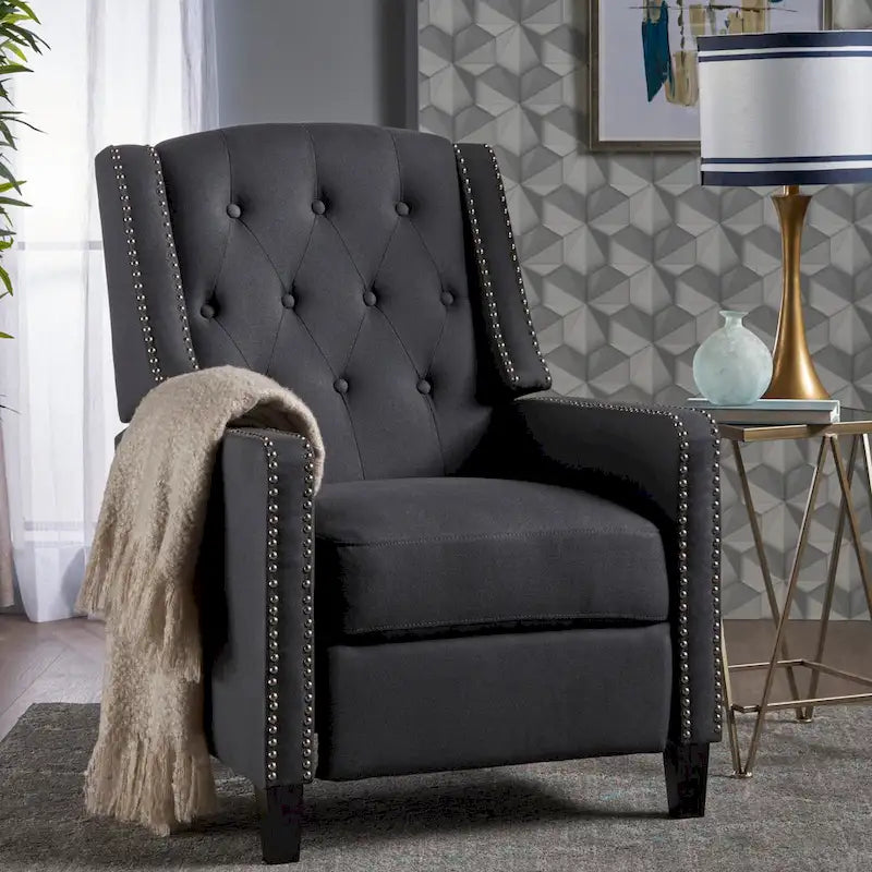 Fauteuil inclinable en tissu tufté Izidro par Christopher Knight Home