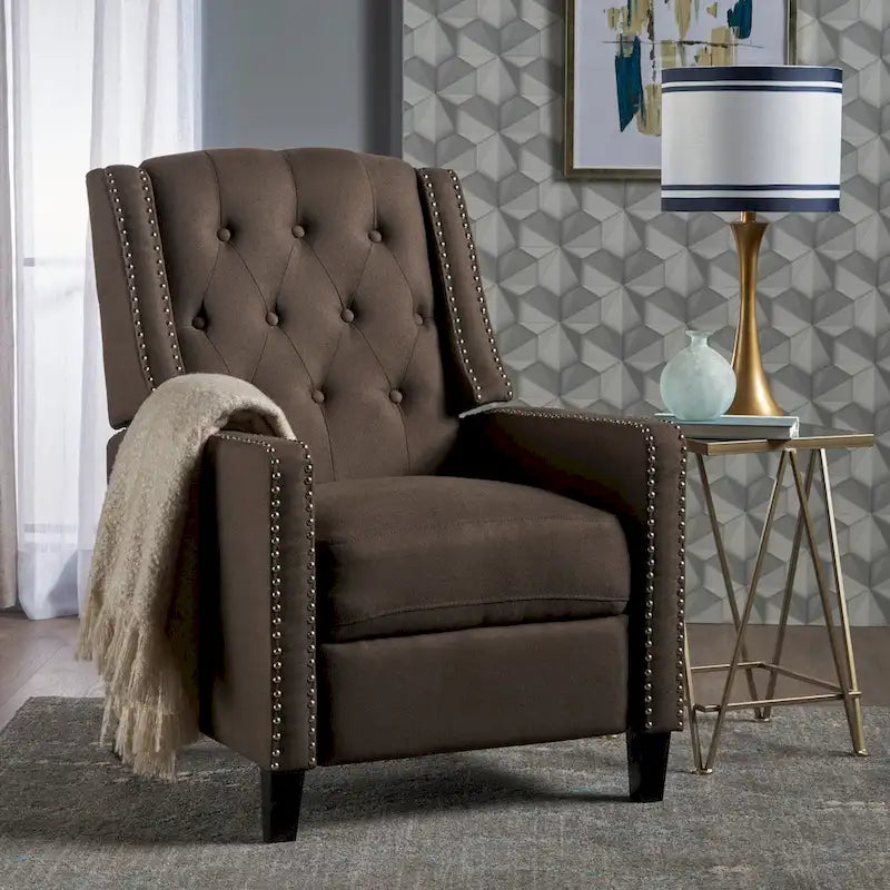 Fauteuil inclinable en tissu tufté Izidro par Christopher Knight Home