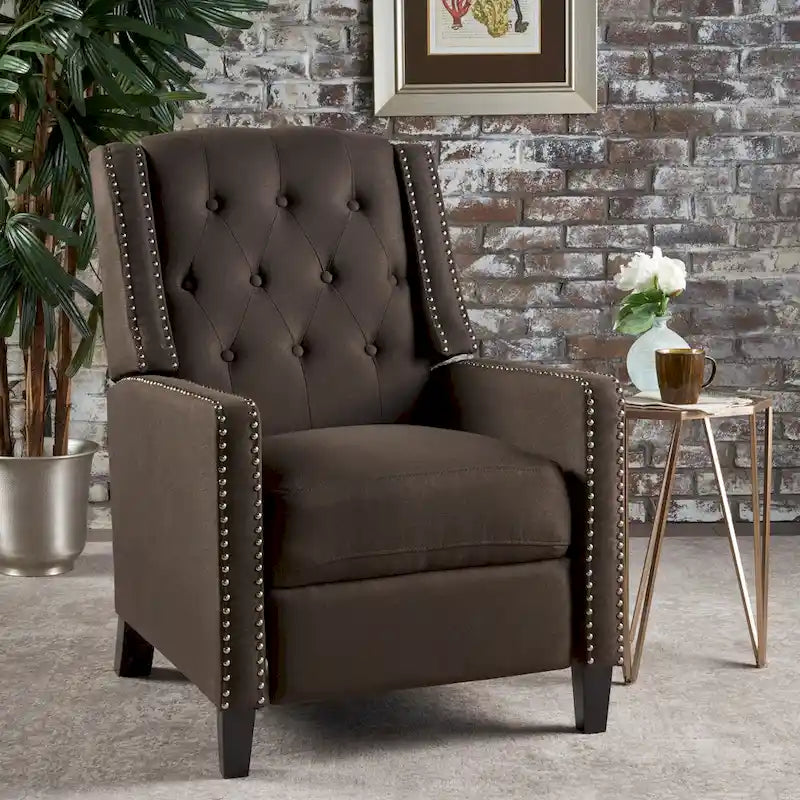 Fauteuil inclinable en tissu tufté Izidro par Christopher Knight Home