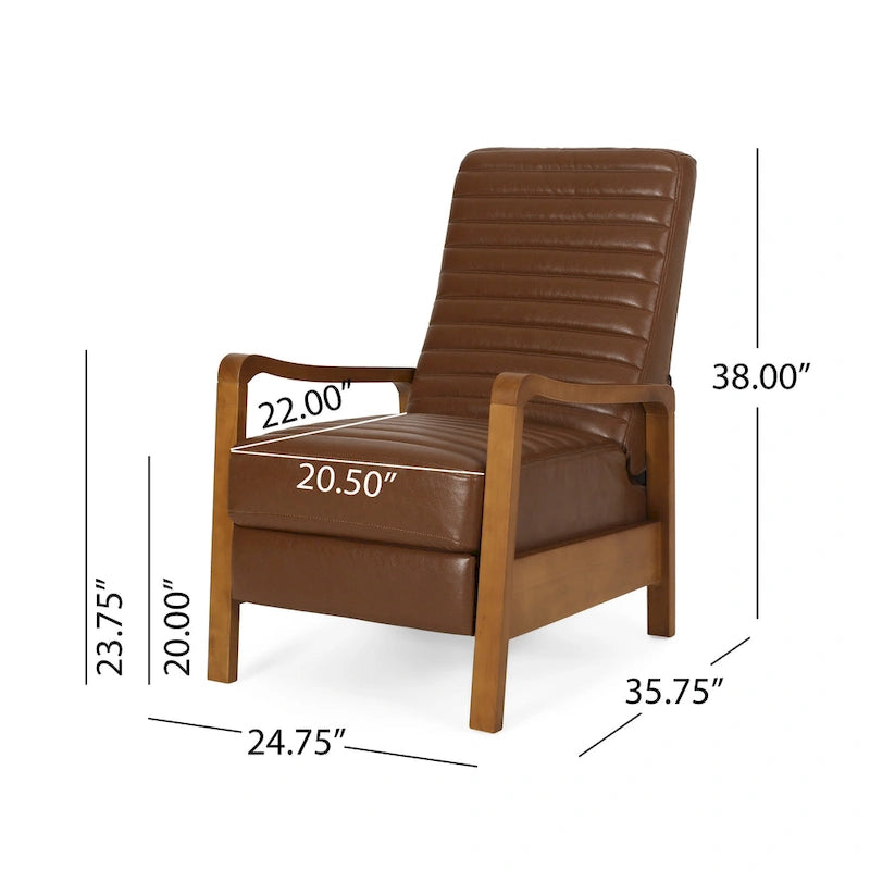 Fauteuil inclinable Munro Channel Stitch Pushback de Christopher Knight Home
