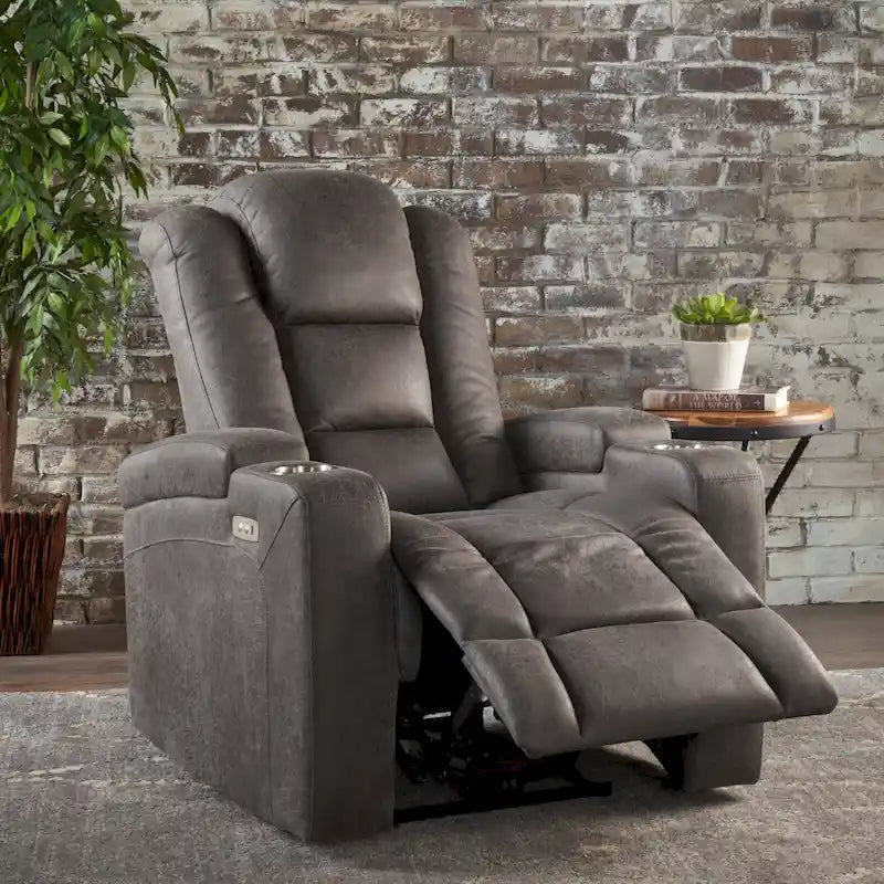 Fauteuil inclinable électrique en microfibre Emersyn de Christopher Knight Home