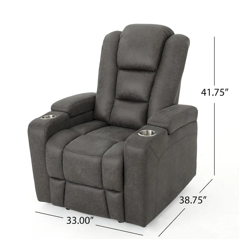 Fauteuil inclinable électrique en microfibre Emersyn de Christopher Knight Home