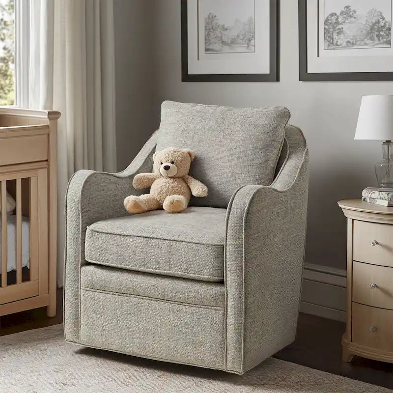 Fauteuil pivotant rembourré à accoudoirs incurvés Betty de Madison Park