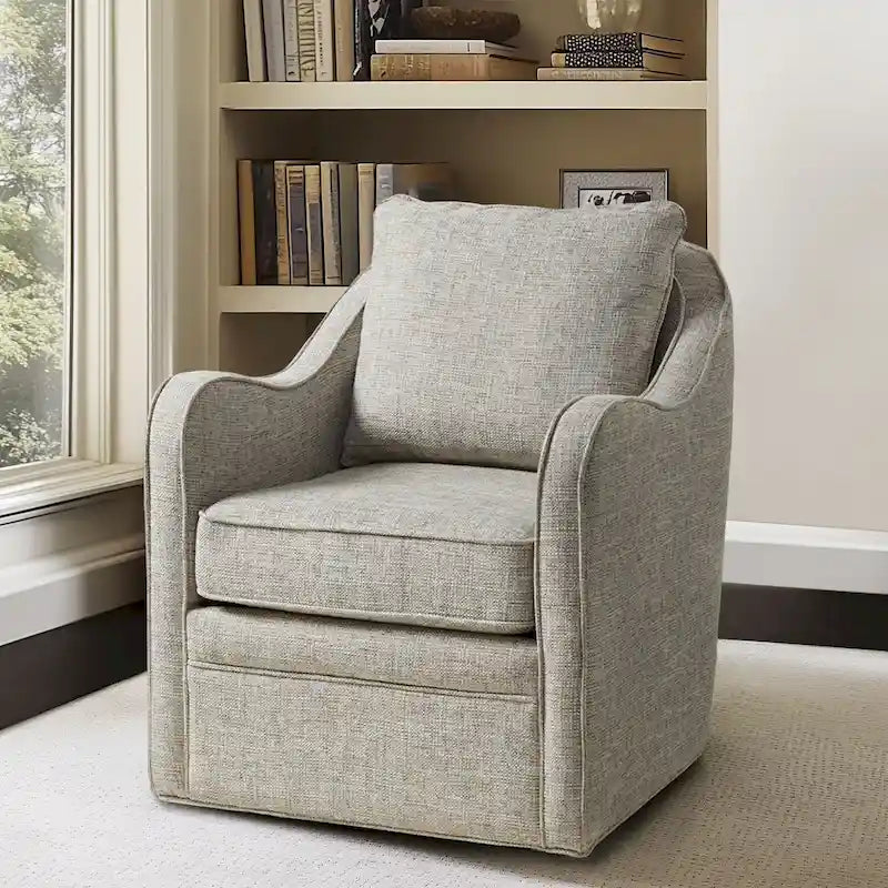 Fauteuil pivotant rembourré à accoudoirs incurvés Betty de Madison Park