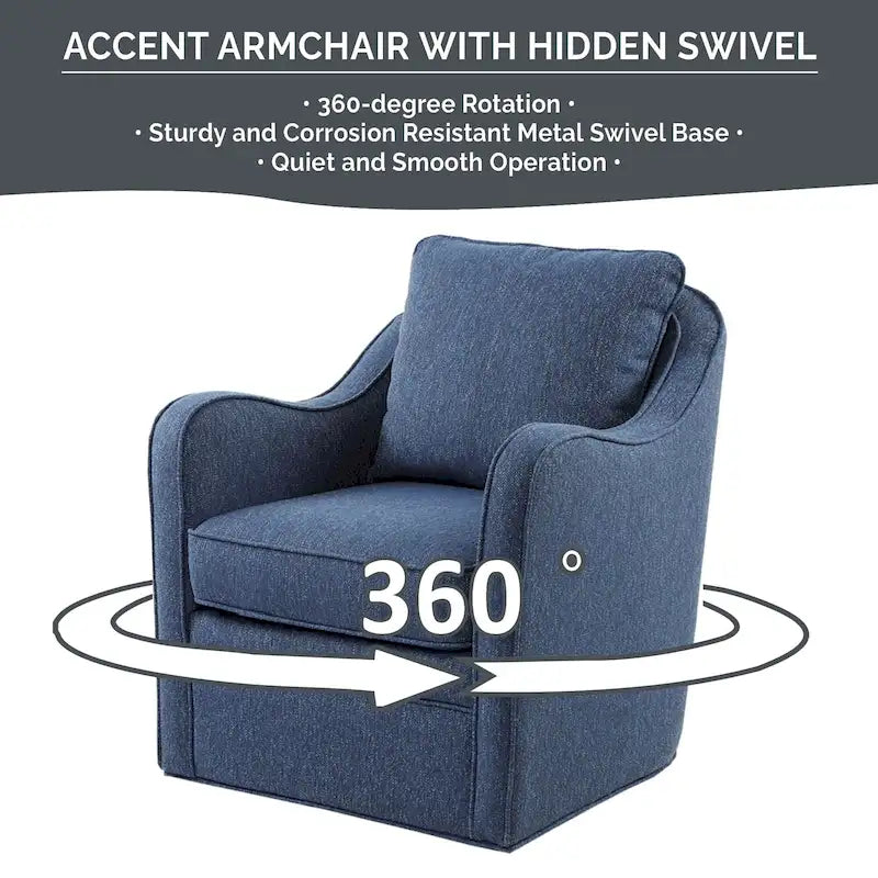 Fauteuil pivotant rembourré à accoudoirs incurvés Betty de Madison Park