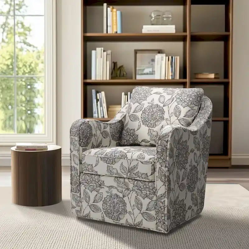 Fauteuil pivotant rembourré à accoudoirs incurvés Betty de Madison Park