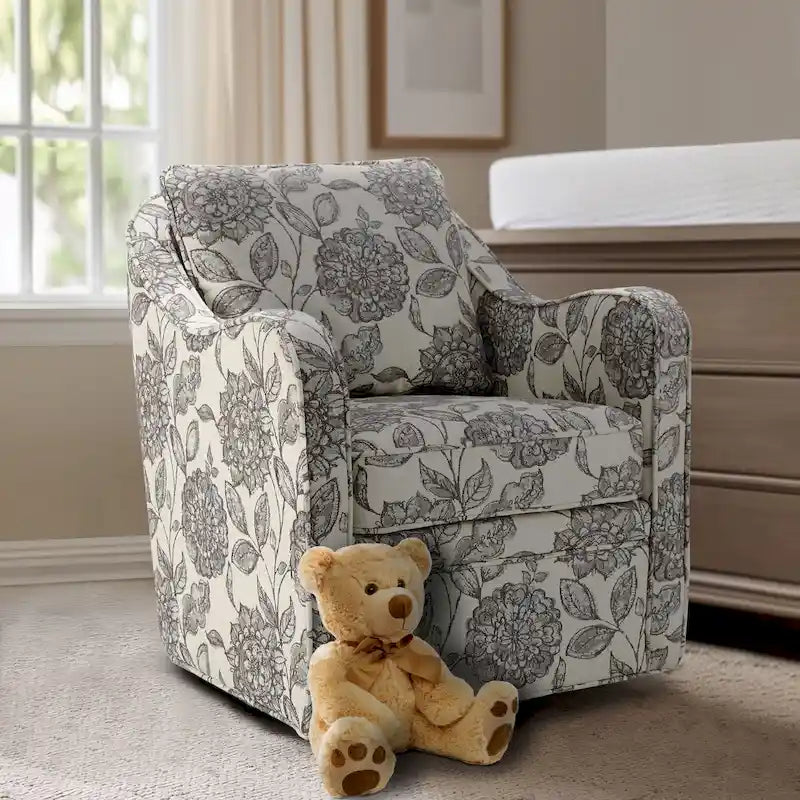 Fauteuil pivotant rembourré à accoudoirs incurvés Betty de Madison Park