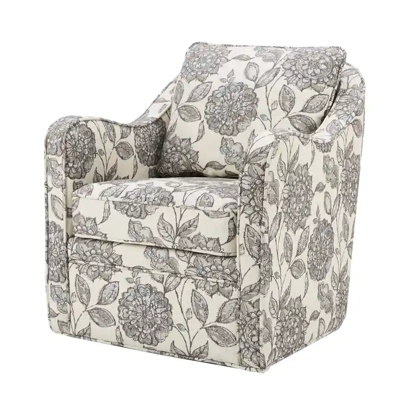 Fauteuil pivotant rembourré à accoudoirs incurvés Betty de Madison Park
