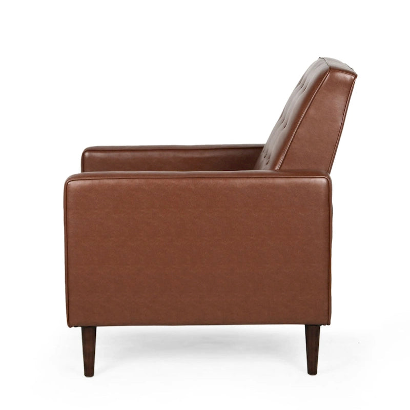 Fauteuil inclinable capitonné mi-century en similicuir Mervynn par Christopher Knight Home
