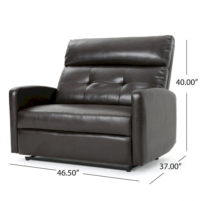 Fauteuil inclinable de club 2 places en similicuir Halima par Christopher Knight Home