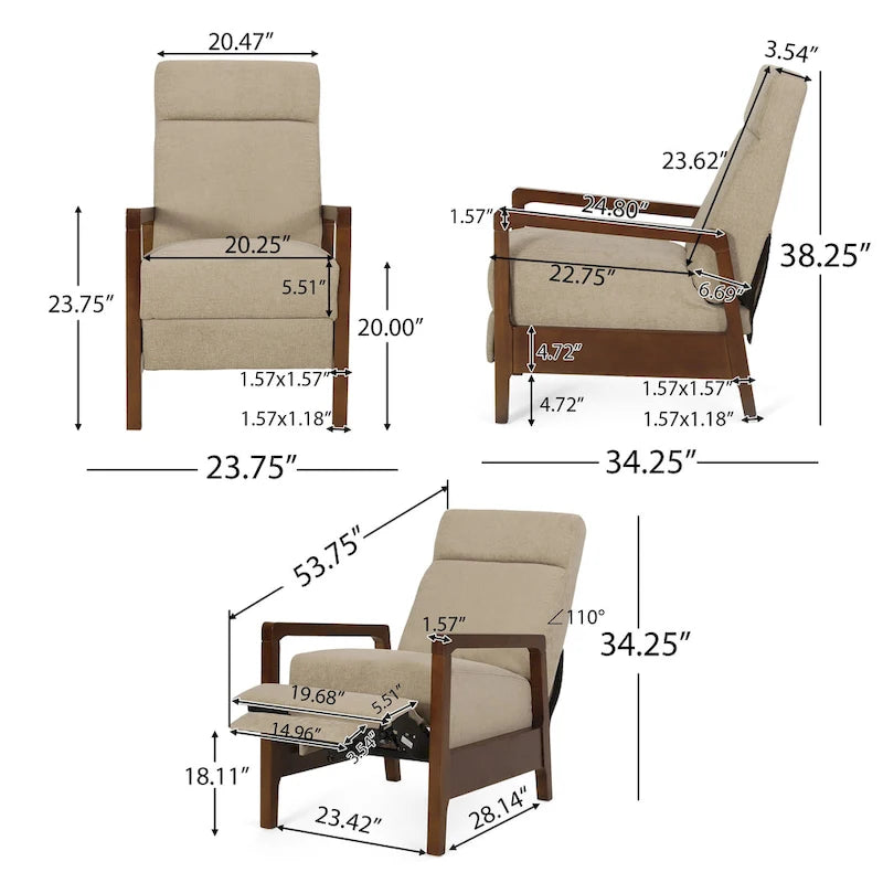 Fauteuil inclinable à dossier Neihart Waterfall de Christopher Knight Home