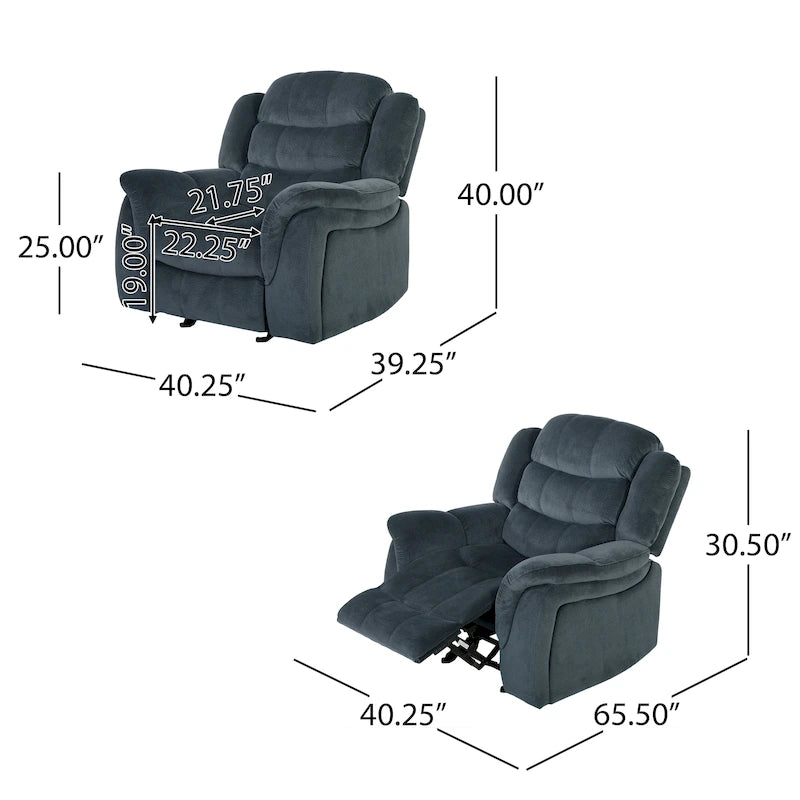 Fauteuil inclinable planeur en acier Hawthorne par Christopher Knight Home